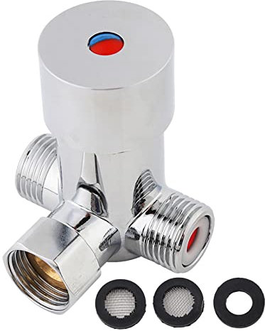 Válvula mezcladora de agua, válvula mezcladora de agua fría y caliente G1/2, control de temperatura para grifo automático