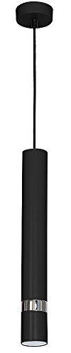 Hängelampe Pendelleuchte Schwarz Silber Grau 1-flammig GU10 25W modernes Design Zylinder Esstisch Wohnzimmer