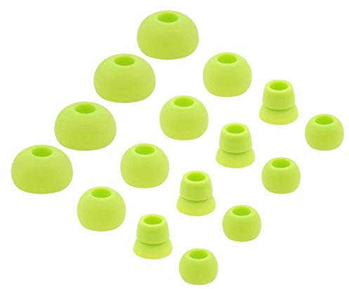BLLQ Replacement Silicone Ear Tips Ear Buds Ear gels for Beats by dr dre Powerbeats 3 Wireless Stereo Earphones - 16PCS 8 Pairs with 4 Size Options （Green）