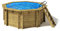 Paradies Pool® Holzpool Kalea Einzelbecken, Edelstahlleiter Tiefbecken, Blaue Folie mit 0,8mm Stärke, Achteck-Pool, 354 x 118 (Ø x H), Menge: 1 Stück