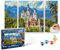 Schipper 609260837 Malen nach Zahlen - Schloss Neuschwanstein - Bilder malen für Erwachsene, inklusive Pinsel und Acrylfarben, Triptychon 50 x 80 cm