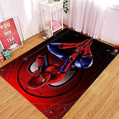 KIKCY Spiderman Teppich im europäischen und amerikanischen Stil Cartoon Cartoon Teppich Wohnzimmer Schlafzimmer Kinder Rutschfester Teppich-60x90cm_TF-56