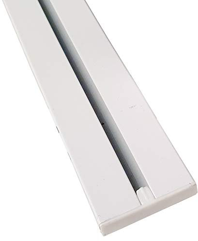 Binario per tende in alluminio – bianco 1 corrente 120 cm – binario piatto per tende (7 mm) – con guide per tende