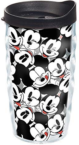 Tervis Disney Mickey Expressions Thermobecher mit Doppelwandigem Design, hält Getränke kalt und heiß, 284 ml, gewellt, transparent