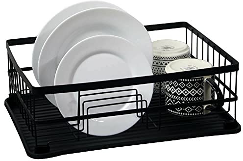 Kitchen AccessoriesBlack Flat Iron Metal Dish Drainer Drying Rack