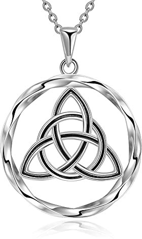 YAFEINI Keltische Kette aus Sterling Silber 925 Irischer Triquetra Anhänger Nordischer keltischer Knoten Endlose Schmuck Geschenke für Damen