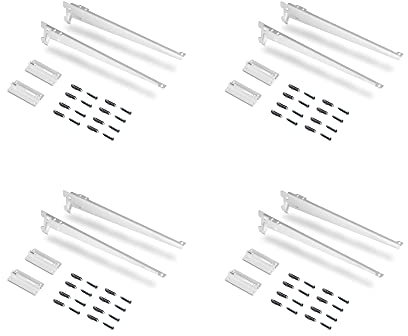 Emuca - Wandbefestigungsplatten und Jagmet-Regalträger, 230, Weiß, Stahl