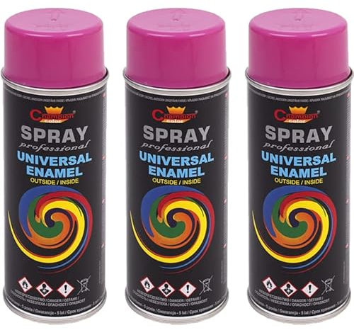 VE-INDUSTRIES Lackspray nach RAL 3er Sparpack Spraydose 400ml Buntlack für Holz, Metall (4003 Erikaviolett)