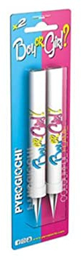 Pyrogiochi - 2 Fontane boy or girl - Rosa - Altezza 12 cm - per torte e anniversari, gender reveal - Categoria F1