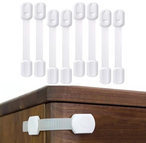 Homy Kit 8 Blocca Cassetti di Sicurezza per Bambini Chiusure Fermacassetti di Protezione per Mobili Chiusura per Bimbi Neonati Chiusura Ferma Ante