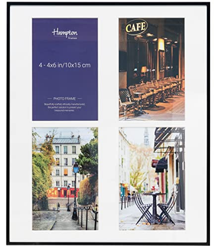 Hampton Frames MAD4AP46B Cadre photo en verre avec 4 ouvertures 10 x 15 cm