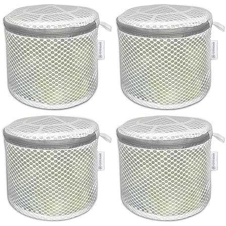 4PCS Honeycomb Mesh Laundry Bags for Delicates with Zipper, Clothing Washing Bags for Underware, Lingerie,Bra, Stocking, Socks, Extra Strong, to Provide Better Protection(4Bra))