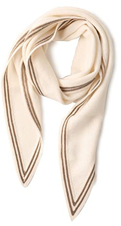 YUONNY 100% Kaschmir Diamant Schal Klein Halstuch, Super Weiche Warme Strickschal für Damen Mädchen, Frühling Herbst Vielseitiges Dreieckstuch, Kurze Gestrickt Kaschmir Kragenschals, White