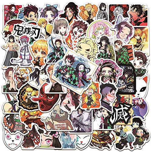 Demon Slayer Anime Aufkleber 100Pcs für Koffer, Skateboard, Laptop, Computer, Wasserflaschen, Auto, Teenager, Jungen und Mädchen, wasserfester Aufkleber