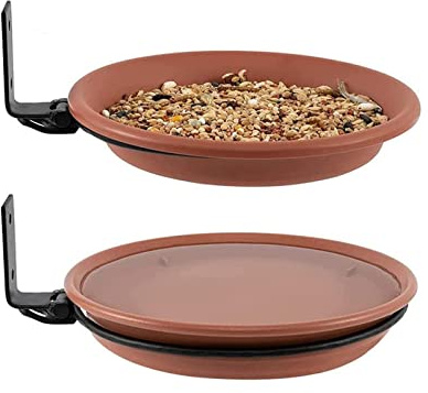 2-teiliges Vogelfutterhaus zur Wandmontage, Futter- und Badewannen-Tablett-Set, Garten, Outdoor, hängende Vogelfutterstation für Vögel, Netz, Wildvogel-Futterstation für Garten, Outdoor