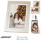 Somikon Digitaler Fotorahmen: WLAN-Bilderrahmen, 25,7 cm / 10,1 IPS-Touchdisplay, weiß, Holzrahmen (Digitaler Bilderrahmen Touchscreen, Großformat, Senioren Handy)