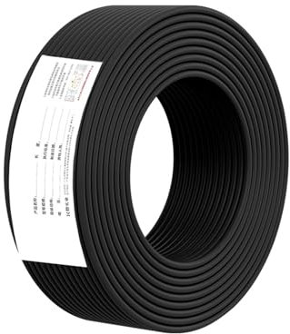 100m Photovoltaic Cable 2.5mm 4mm 6mm 10mm 16mm Red Solar Power With Cable 1500V 1000V TUV DC XLPE Jacket Insulated Panel Cable (Color : Black, Size : 100M_6MM 9 AWG)
