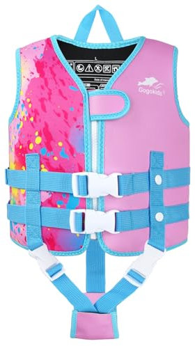 Gogokids Kinder Schwimm Weste Schwimmende Jacke – Kleinkind Badeanzug Assist Bademode Schwimmtraining Auftrieb Badeweste Neopren Schwim Jacket für 1–9 Jahre 13-30kg