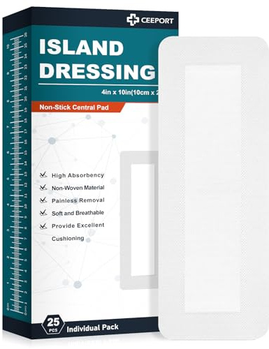 Ceeport Island Dressing with Adhesive Border 4x10, 25 Individual Pack