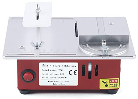 czyuRachel Mini sierra de mesa deslizante, 96 W, hoja circular, trabajo de madera, manualidades, banco de corte, sierra multifuncional, sierra de mesa de siete velocidades reguladoras