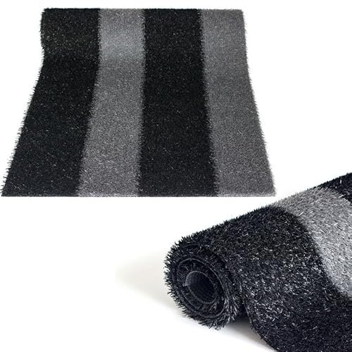 NINXANG Tapis de gazon artificiel pour extérieur et intérieur, 91 x 3 m, gazon synthétique à rayures zébrées, tapis de couloir réaliste avec trous de drainage pour jardin, pelouse, paysage