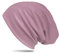 WANSSY® Damen Herren Unisex Uni Farbe Beanie Fashion schlicht ohne Muster Einheitshröße elastisch für M-XXL Kopfbedeckung Schutz vor der Sonne (Altrosa)