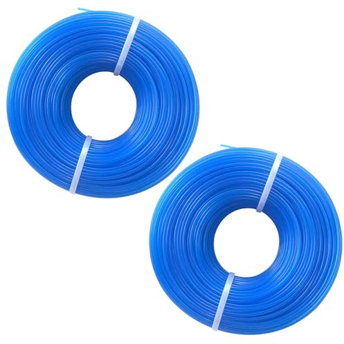 iwiio 100m Strimmer Wire,1.6mm Strimmer Line,Grass Trimmer Wire,Heavy Duty Strimmer Line,Nylon Round Rope Cut Weed Strimmer Cord String Wire(2 pack x 50m)