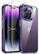 JETech 3 in 1 Case for iPhone 14 Pro 6.1-Inch with 2 Pack Tempered Glass Screen Protectors, Non-Yellowing Shockproof Bumper Phone Cover (Deep Purple)