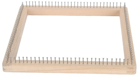 Biitfuu Holz-Strickwebstuhl, Langlebig, Handgefertigt, Strickbrett Zum Selbermachen, Weben, Mütze, Schal, Schal für Erwachsene, mit Buchenholz, Edelstahl, Haushalt, den Größten Teil