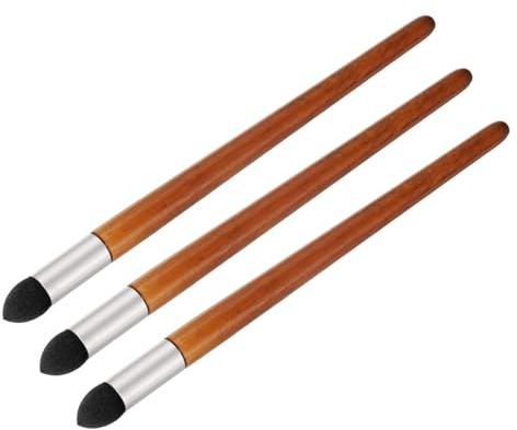 PATIKIL Small Blending Stump Artist Blending Sponge Pen, 3 Pcs Washable Reusable Rubbing Sponge Brush Sketch Modification Sponge Pen Art Blenders Tool for Drawing Correction, Brown Red