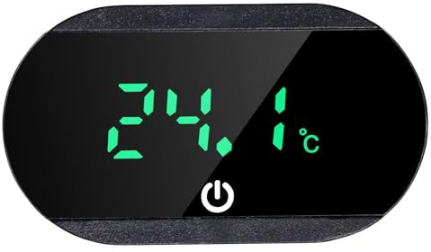 Aquarium Thermometer,Mini Aquarium Thermometer Digital, Innen Temperaturmessgerät Aquarium, Kleben-On Mini Marine Temperatursensor, Für Süßwasser, Meerwasser, Reptilien - Upgraded Schwarz