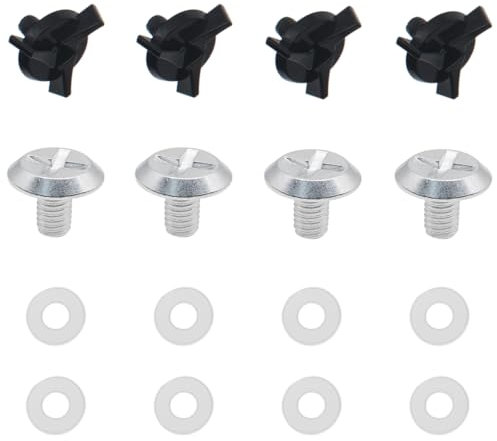 HAJXZH 8 tornillos resistentes para casco de motocicleta, tornillos de visera para la mayoría de cascos todoterreno (negro, plateado)