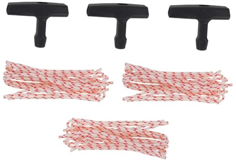 Happyyami 3sets Pull Cord for Lawn Mower Starter Rope Lawn Mower Pull Cord Guide Handle Replacement