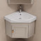 GSATREY Eckwaschbecken Mit Unterschrank, Wandmontiertes Keramik Waschbecken, Badezimmer-Waschbecken, Mit Wasserhahn, Badunterschrank Waschbecken, Badmöbel-Set, Für Badezimmer(Beige,48cm/18.9in)