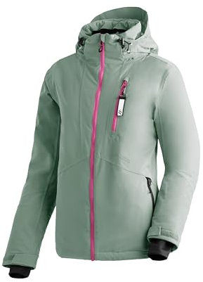 Maier Sports Straja, Warme Damen Skijacke, Wasserdichte Winterjacke mit 4-Wege-Stretch, mTEX Wetterschutz und mTHERM für hohen Wärmerückhalt, PFC-frei, Grün, 42