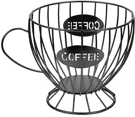 SECFOU Kaffeepad-organizer Aus Eisen Praktischer Aufbewahrungskorb Für Kaffeebar Kaffeepad-aufbewahrungshalter Für Küchen Und Cafés Obstkorb Oder Snackkorb Verwendbar