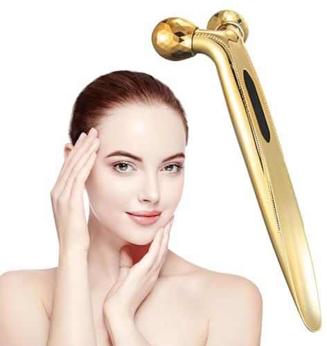 Rouleau de Massage Rotatif à 360°,Appareil de Massage du Visage 3D, Visage Levage Raffermissement de La Peau Massage Rouleaux, pour Lifting du Visage, Modelage, Raffermissement, Anti-rides