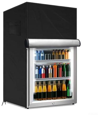 Copertura per frigorifero da esterno, in tessuto 210D, resistente, impermeabile, antipolvere, protezione verticale per frigorifero (nero L)