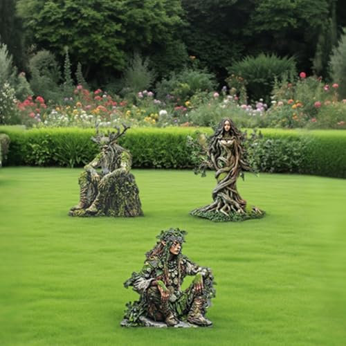 Generisch Garten Deko Gartenfiguren für Draußen Wetterfest, Wetterfeste Elfen-Gartendeko, Schildkröte und Gartenzwerg Statue, 2D Harz Gartendeko Figuren, 2D Teich Deko Geschenk (Stil-G(3PC))