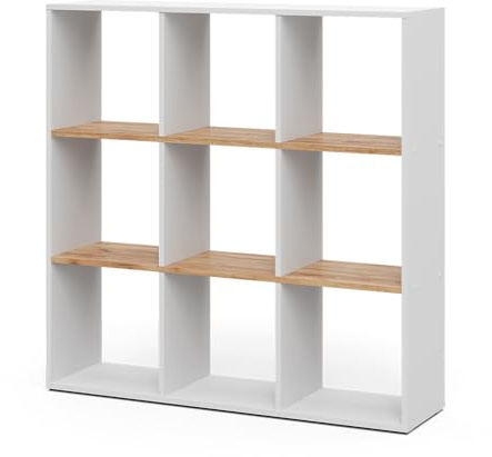 Vicco Raumteiler Nove, Weiß/Goldkraft Eiche, 107.2 x 107.8 cm