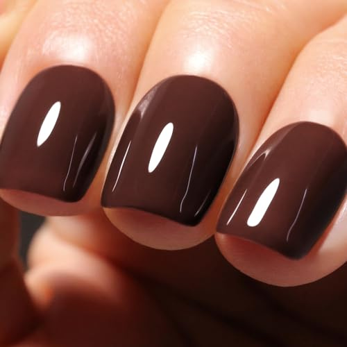 Ozzeal Gel Polish, 15ml Chocolate Brown Gel Nail Polish Autumn Winter Soak off LED UV Art Starter Manicure Salon DIY at Home