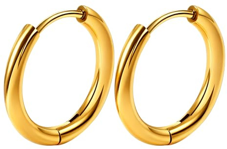 FACOKO Kleine Creolen Ohrringe für Damen Herren Titan Knorpel Huggie Ohrringe für Snug Lobe Nase Lippen Daith Helix Piercing 8/10/12MM
