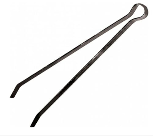 LoviStore Pinza per Camino 60cm in Ferro Battuto Lavorato a Mano Nero, Attrezzo Caminetto per Braci Barbecue, Ideale per Stufe e Barbecue, Spostare Legna e Carboni