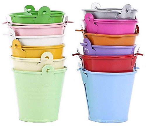 Remingtape 12pcs Pflanzer Fuer Blumen Eimer Metall Tischdekoration (zufaellige Farbe)