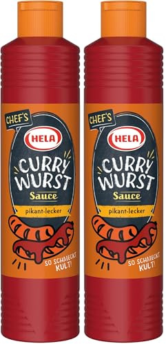 HELA - Currywurst Sauce 800 ml fruchtig-pikante Currysauce für Bratwurst & Pommes mit Tomatenmark, Apfelpüree & Curry, ohne künstliche Farbstoffe, Geschmacksverstärker - klassischer Imbissgeschmack