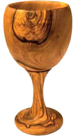 Dolfi | Calice in legno di ulivo 15 cm | Legno Naturale in Val Gardena | Statuina Presepe