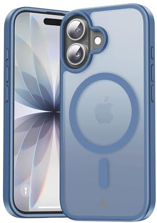 Alkaya handyhülle für iPhone 17 kompatibel mit MagSafe, Ultraleicht,schlank,stoßfest mit weicher Seidenmatt-Oberfläche, präzise Passform, Kameraflansch schützt das Objektiv, Blau Design
