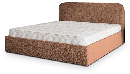 Masseno Polsterbett BENIRA Q 200x200 cm, Doppelbett, Bettkasten, Stauraum, Lattenrost Und Kopfteil - Kupferfarben, Quelle 54
