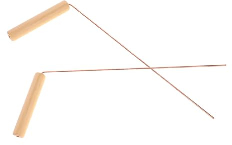 DINHEAROM Lot de 2 Bâtons de Sourcier Cuivre et Bois Légers et Portables pour Divination d'eau et Séances de Radiesthésie Design Unique pour Passionnés