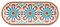 Purely Home - Bandeja ovalada de melamina reutilizable con medallón Rio para servir aperitivos, 38 cm x 15 cm
